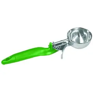 Thunder Group 2-2/3 oz Ergonomic Grip #12 Green Handle Disher - SLDS012L