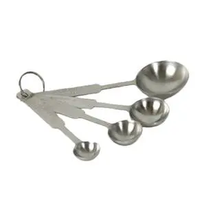 Thunder Group 4-Piece Stainless Steel Rounded Measuring Spoon Set - SLMC2416