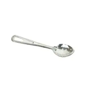 Thunder Group 13" Stainless Steel Perforated Flat Handle Basting Spoon - SLSBA213