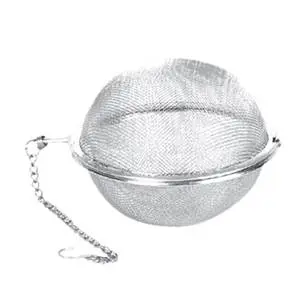 Thunder Group 2" Diameter Stainless Steel Tea Strainer w/ Chain - SLTB001