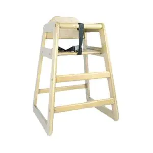 Thunder Group Natural Finish Wood High Chair w/ Safety Harness Strap - WDTHHC018A