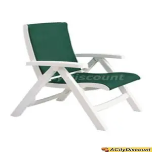 Grosfillex 2ea Jersey Midback Folding Patio Sling Chair White Frame