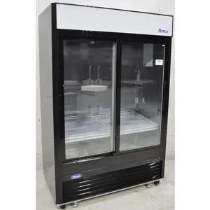 Used Atosa Bottom Mount (2) Glass Sliding Door Refrigerator - MCF8727GR