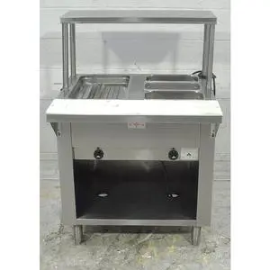 Used Advance Tabco Hot Steam Table with Two Wells & Over shelf - SW-2E-120-BS