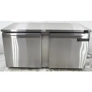 Used Continental Refrigerator 60" Wide Two Door Undercounter Reach-In Cooler - DL60