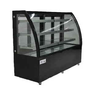 Used Avantco 72" Black 3-Shelf Curved Glass Dry Bakery Display Case - 193BCTD72B