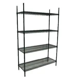 Used Four Shelf Green Epoxy-Coated Wire Rack