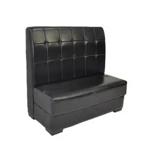 Used Black Upholstered Single Vinyl Booth 47 x 22 x 43