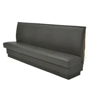 Used Grey Upholstered Plain Back Banquette Booth 96 x 24 x 43