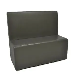 Used Grey Upholstered Single Plain Back Vinyl Booth 47 x 22 x 43