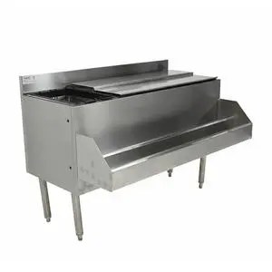Used Glastender 48"x19" Stainless Steel Underbar Deep Ice Bin/Cocktail Unit - C-CBA-48L-CP10-ED