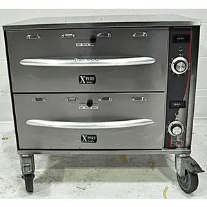 Used APW Wyott X*PERT Countertop Double Drawer Holding Food Warmer 900W - HDDI-2