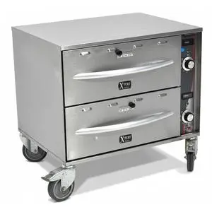 Used APW Wyott X*PERT Countertop Double Drawer Holding Food Warmer 900W - HDDI-2