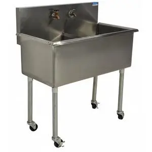 Used BK Resources BK8BS-2-18-12 Mobile 2-Compartment Stainless Steel Sink