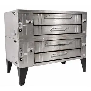 Used Bakers Pride Y602 60" Double Deck Gas Pizza Oven - 240,000 BTU
