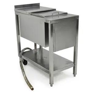 Used 24" Stainless Steel Undercounter Ice Bin w/ 2 Casters