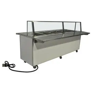 Used Low Temp 5E6-CPA 96" Mobile 6 Well Steam Table W/ Folding Tray Slide