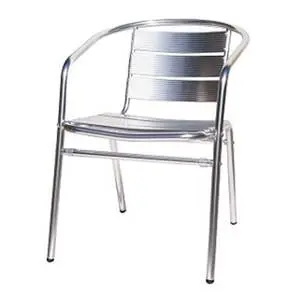 H&D Commercial Seating Outdoor All Aluminum Restaurant Chair Chrome Finish - 7011