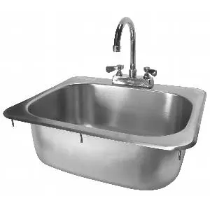 GSW USA Drop In Hand Sink w/ Gooseneck Deck Mount NO LEAD Faucet NSF - HS-1317I