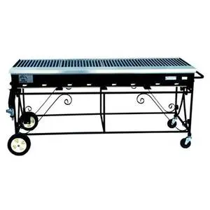 Big John Grills 72" LP Gas Country Club Grill w/ Stainless Grates & Hose - A4CC-LPSS