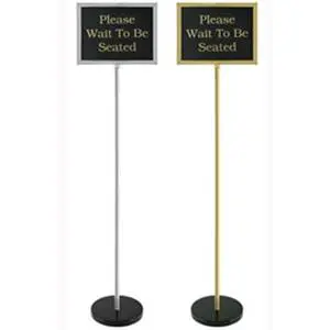 ChefMaster Restaurant Teller Sign w/ Black Steel Pole & Base - 90033