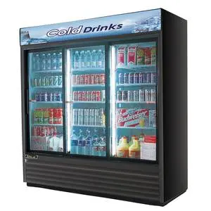 Turbo Air 61.83cf Commercial Refrigerator 3 Sliding Glass Doors Black - TGM-69RB-N