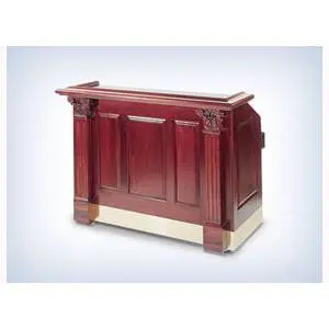 6ft Mobile Can & Bottle Bar Mahogany Exterior w/ Ice Bin
