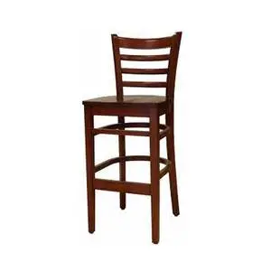 Atlanta Booth & Chair Wood Ladder Back Bar Stool with Wood Seat & Finish Options - W102BS