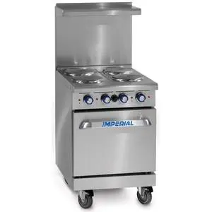 Imperial 24"Restaurant Range 4 Round Electric Burners - Standard Oven - IR-4-E