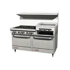 Southbend 60" (6) Burner Natural Gas Range w/ 24" Raised Griddle - S60DD-2RR(NATGAS)