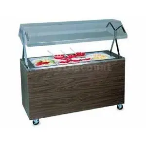 Vollrath 60" Mobile Refrigerated Food Station Walnut w/ Solid Base - R38960