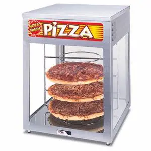 Countertop Heated Pizza Display Cabinet 4 Revolving Shelves