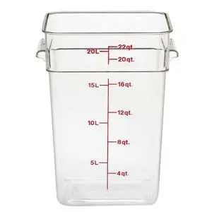 Cambro 22 Qt Food Storage Container Square Clear - 22SFSCW135