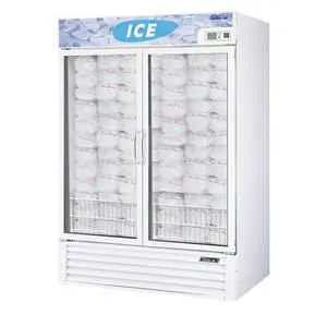 39.88cf Ice Bag Freezer Merchandiser w/ 2 Glass Swing Doors
