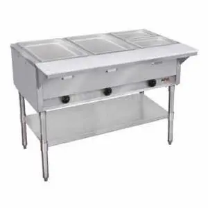 APW Wyott 5 Well Gas Hot Food Steam Table Stainless Legs & Undershelf - GST-5S