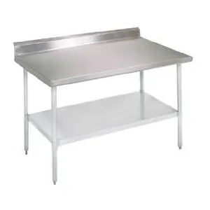 John Boos 84"x24" Stainless Work Table 5" Riser Galvanized Undershelf - FBLGR5-8424