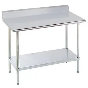 Advance Tabco 60" x 24" Work Table S/s 5" Riser 16 Gauge Galvanized Shelf - KLAG-245-X
