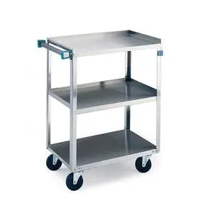 Lakeside 16.75"W x 27.5"L S/S 3-Shelf Utility Cart w/ 500 lb Capacity - 411