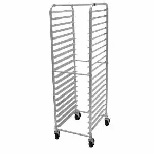 Mobile Front Load Aluminum Pan Rack Holds 20 Full Size Pans