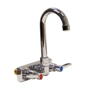 Heavy Duty Gooseneck Faucet Splash Mount 4" Center NO LEAD