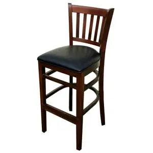 Atlanta Booth & Chair Wood Slat Back Dining Bar Stool Wood Seat & Finish Options - W102BS-WS