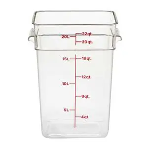 Cambro 6 ea - CamSquare 22 Qt Clear Food Container w/ Handles - 22SFSCW135