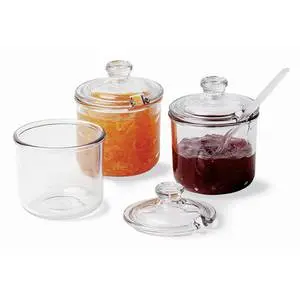 Cambro 24 ea. - CamWear 8 oz. Polycarbonate Condiment Jar & Lid - CJ80CW135