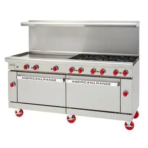 Chef AAA - R60-24MG, Commercial 60 6 Burner with24 Griddle Gas Oven