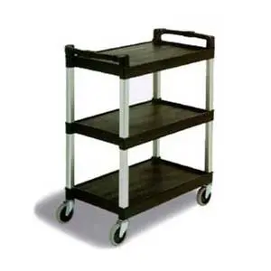 Continental Commercial Products Plastic Shelves Bussing Cart - Black - 5810 BK