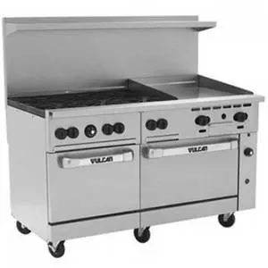 Vulcan 60" Endurance Series Range w/ 6 Burners 2 Ovens 24" Griddle - 60SS-6B24G