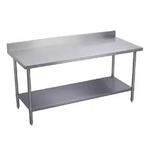 Elkay Foodservice 48"x24" Work Table 16/400 S/s 4" Riser with Galvanized Shelf - BWT24S48-BGX