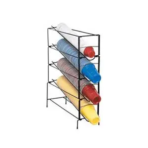 Dispense-Rite 4 Section Vertical Wire Rack Cup Dispenser One Size Fits All - WR-CT-4