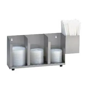 3 Section SS Cup and Lid Organizer w/ SH-1 Straw Attachment