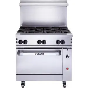 Vulcan Endurance Restaurant Range 36" 6 Burner, Std. Oven - 36S-6B